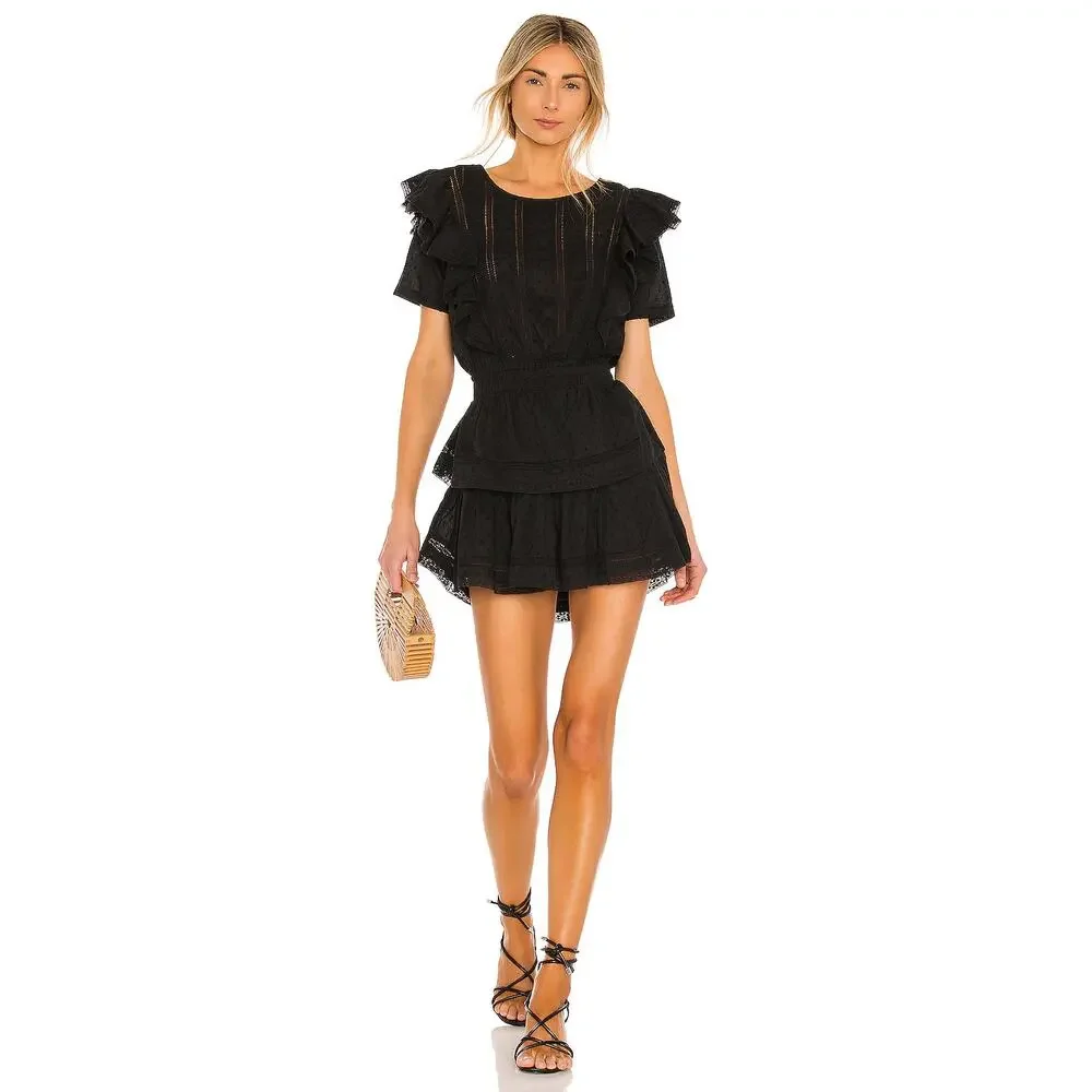 LoveShackFancy Natasha Dress Black